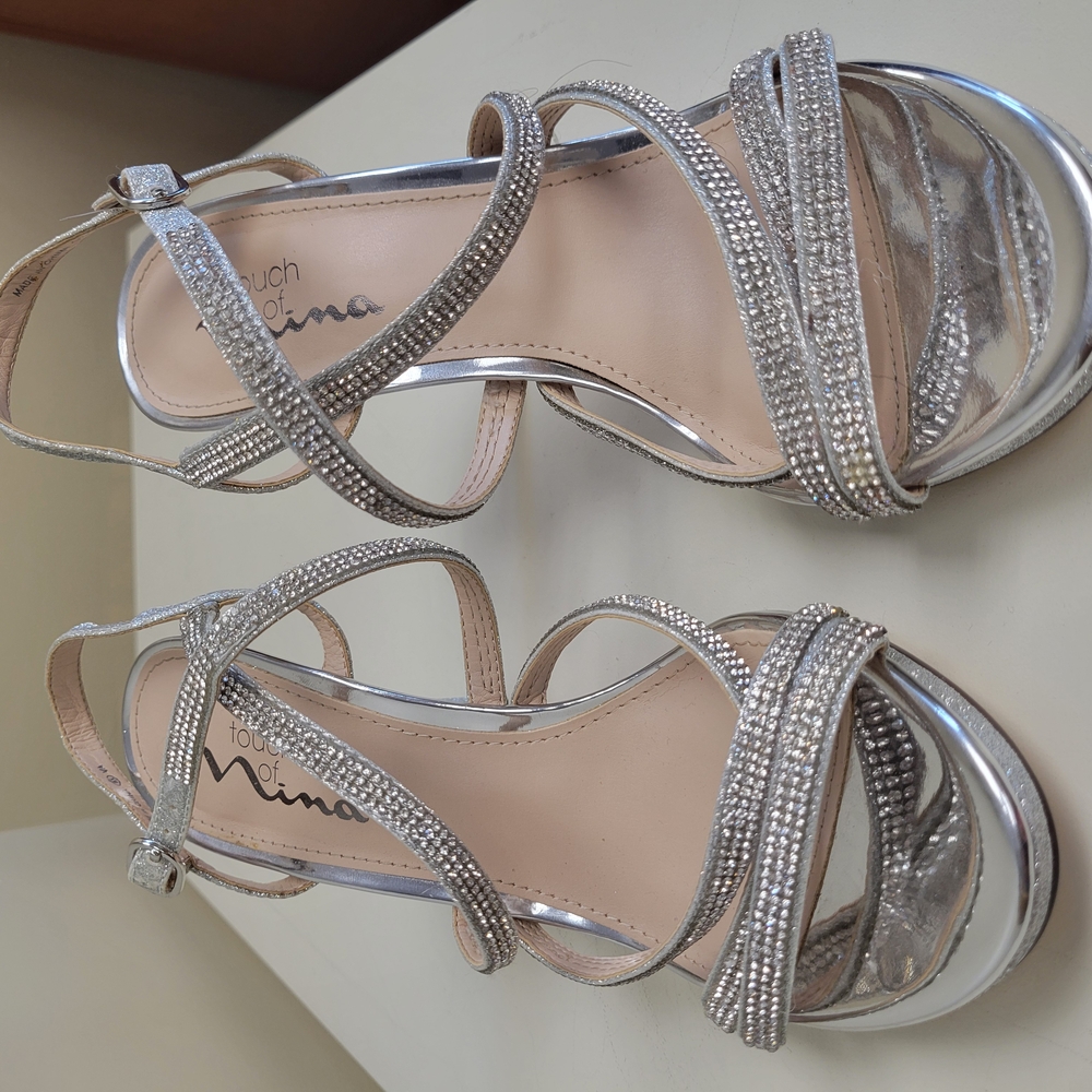 Touch of Nina Silver Strappy Sandals